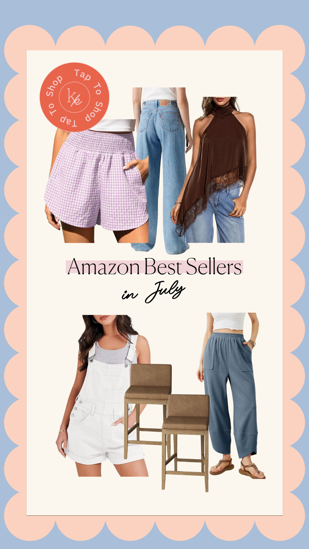 Best sellers from July // gingham shorts / Levi's cinch baggy jeans / date night top / shortalls / soft tummy pants / kitchen bar stools 

 #LTKSeasonal #LTKHome #LTKMidsize