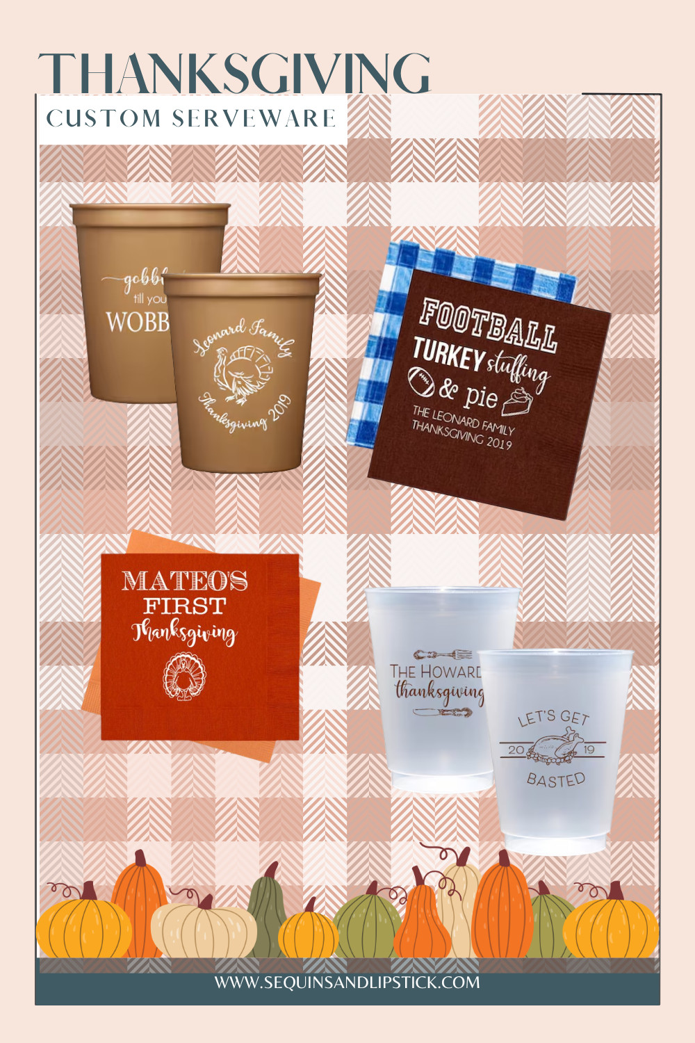 Gather around the table in style with personalized Thanksgiving cups and napkins! Perfect for Friendsgiving party ideas, hosting Thanksgiving, and creating beautiful Thanksgiving table decor, these custom party pieces add a thoughtful touch to every meal. Personalize them with your family name, holiday sayings, or special dates for a celebration everyone will remember. 

 #LTKSeasonal #LTKBaby #LTKKids