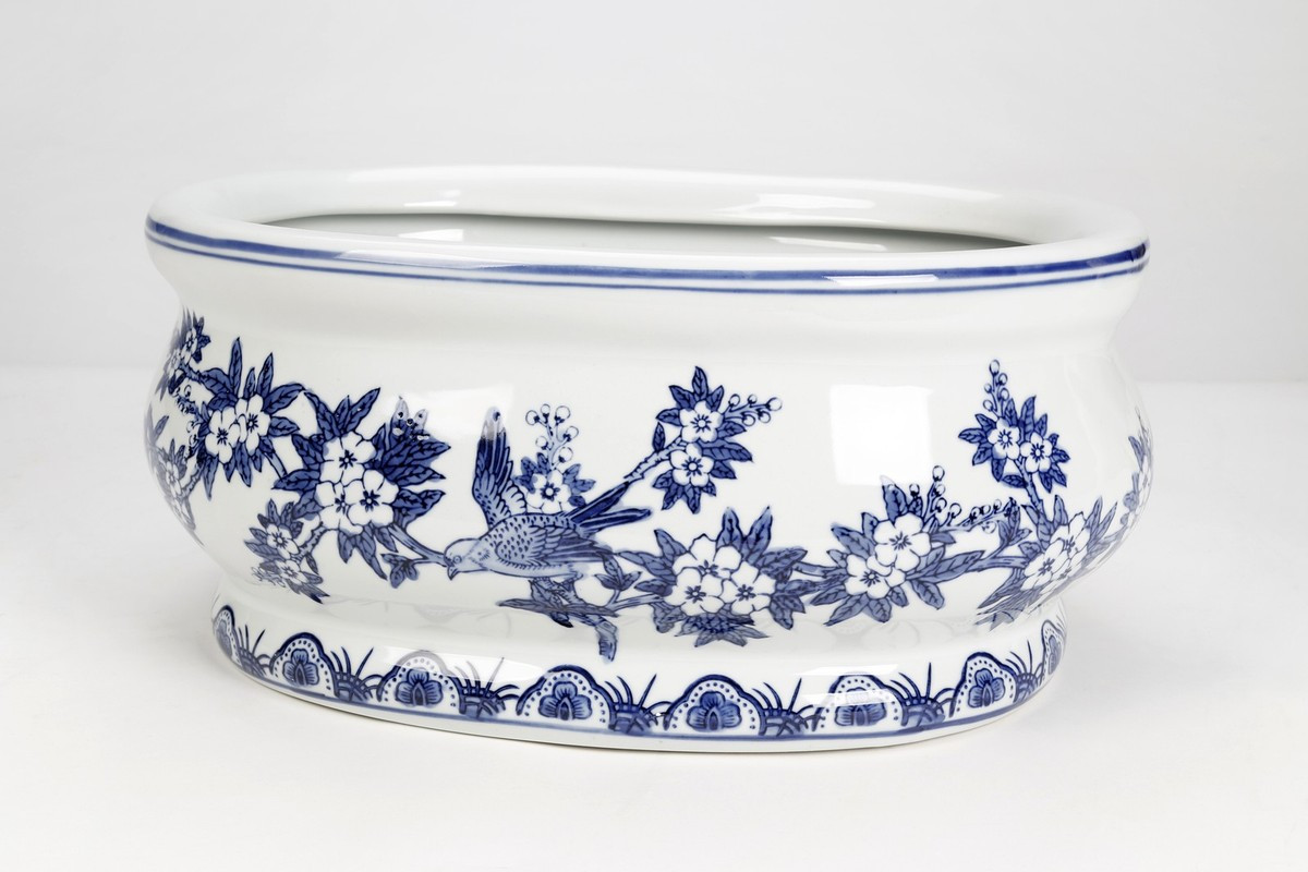 AAI Oval Porcelain Planter Cachepot, Italian Design | eBay US