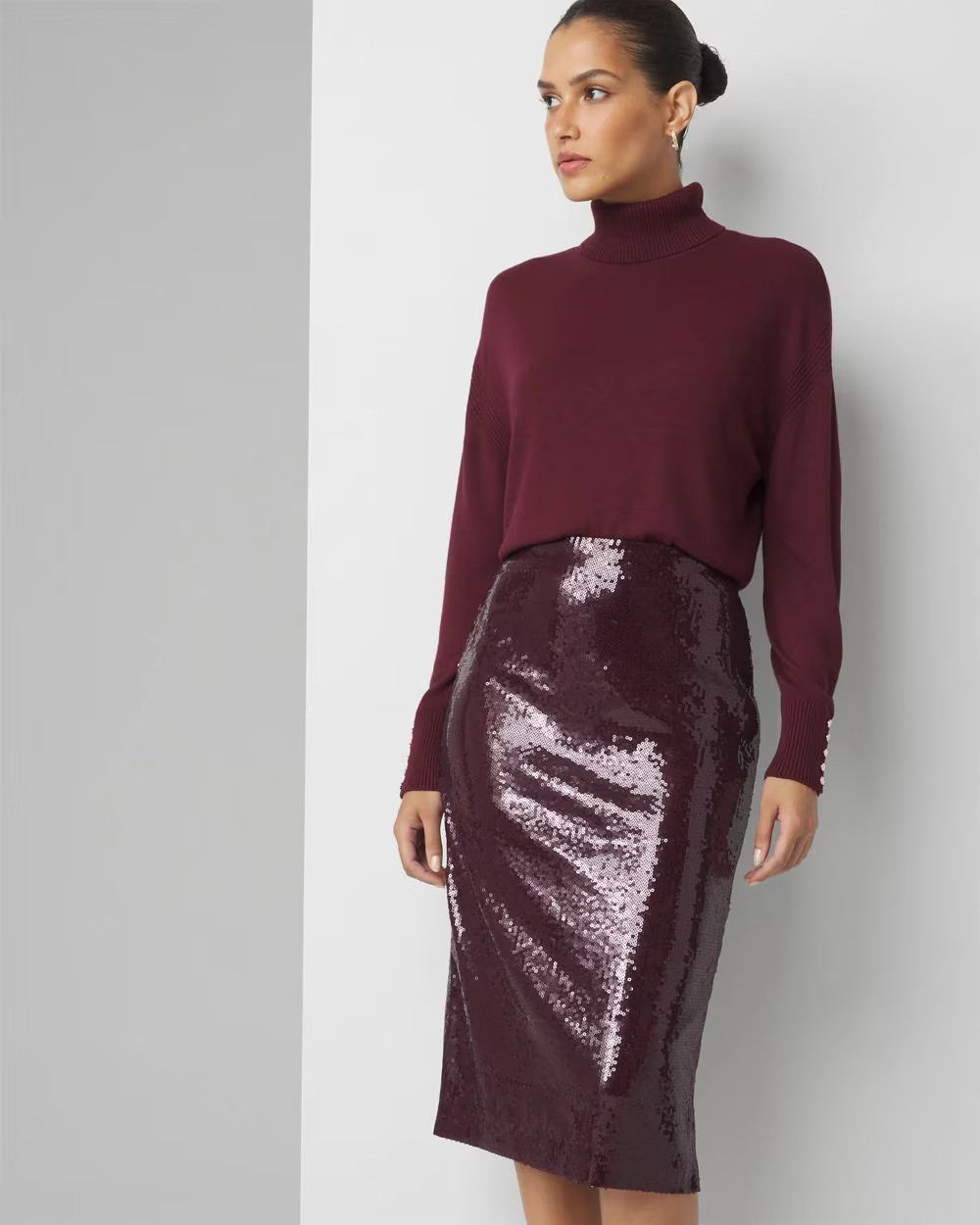 Sequin Midi Skirt | White House Black Market