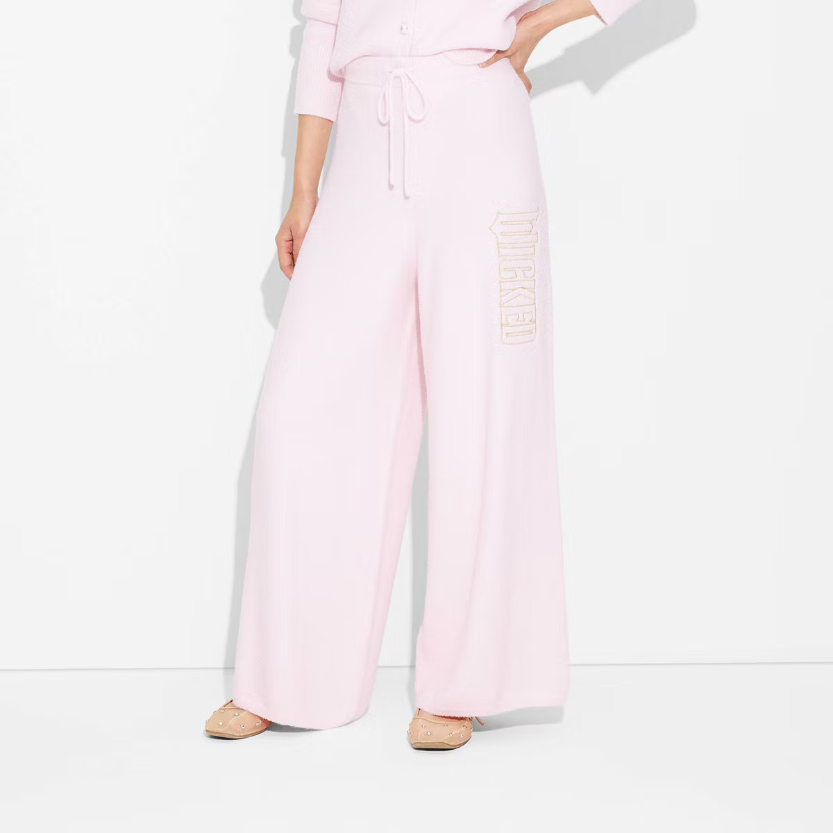 Adult Wicked Graphic Sweater Rib Bottom - Light Pink | Target