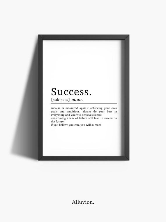 Success Definition | Office Wall Art | Home Office Print | Inspirational Quotes Prints | Home Dé... | Etsy (US)