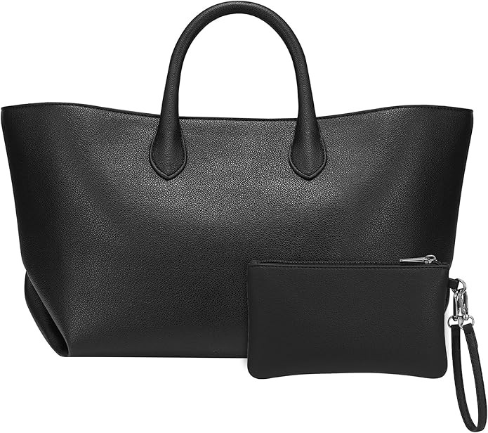 CHUNLI Leather Tote Bag for Women, Large Top-handle Handbags with Detachable Pocket for Work Trav... | Amazon (US)