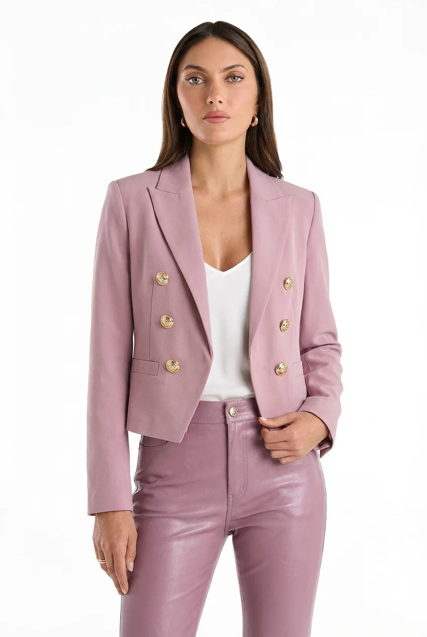 Gabrielle Double Breasted Blazer - Blush | The Noli Shop