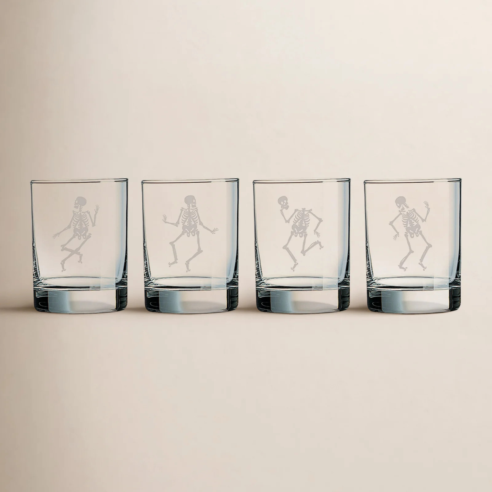 Ashtola Dance of the Dead 4 Piece 14 oz. Whiskey Glass Set | Wayfair North America