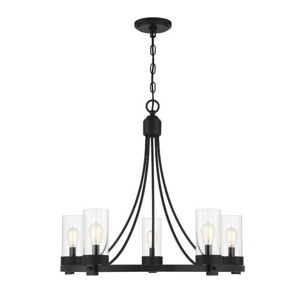 Laurie 5 - Light Dimmable Wagon Wheel Chandelier | Wayfair North America