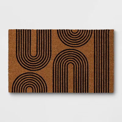 1'6"x2'6" Geometric Arches Doormat Brown/Black - Threshold™ | Target