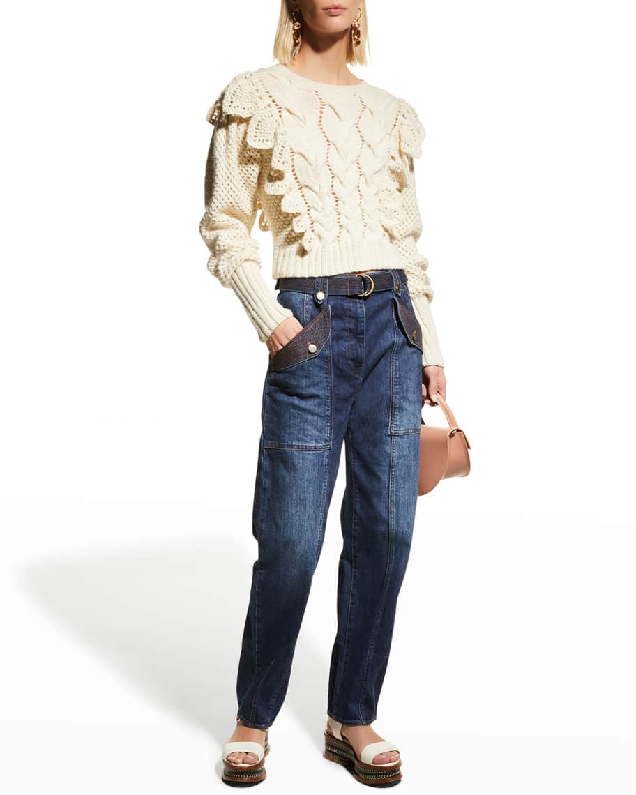 Ulla Johnson Romina Mixed-Stitch Wool Pullover | Neiman Marcus