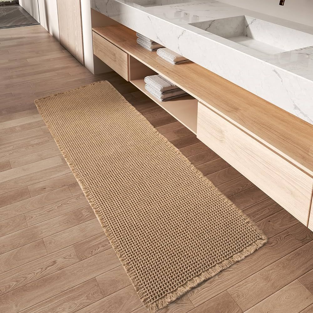 AMOAMI Upgraded Waffle Runner Rug, Super Absorbent Non Slip Bath Mats for Bathroom Floor, Machine... | Amazon (US)