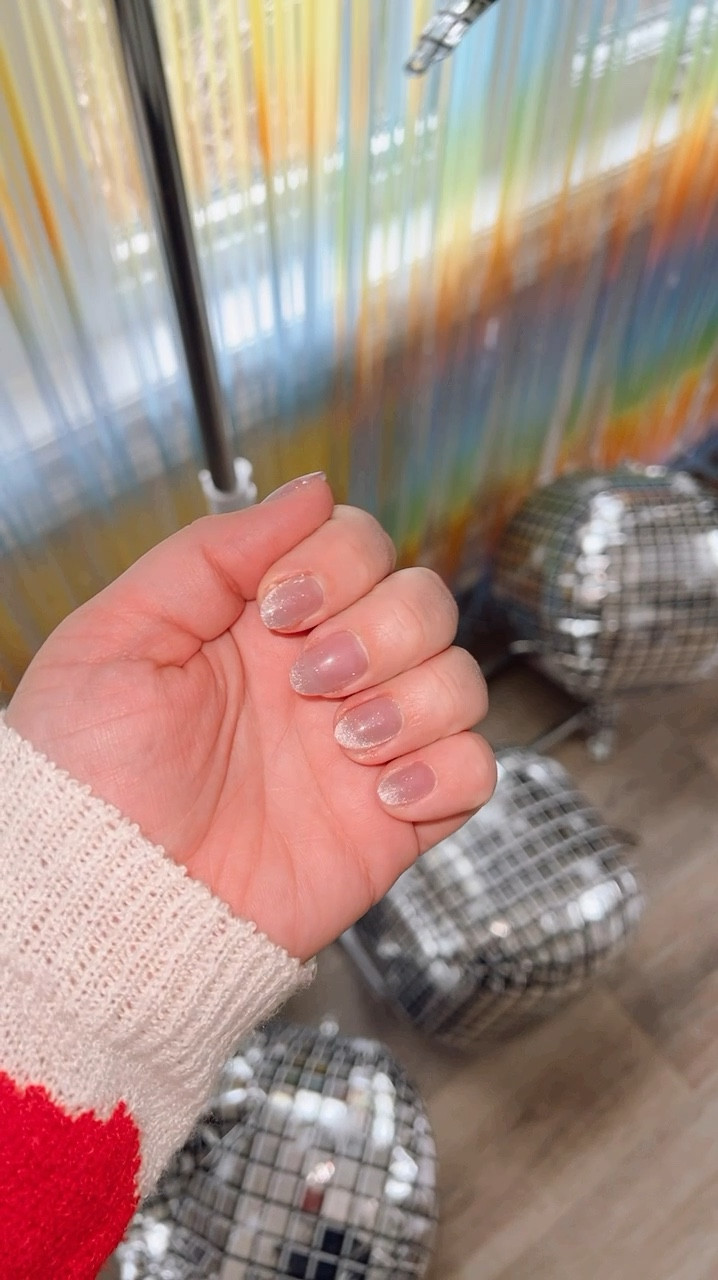 Prettiest clear short light purple sparkle press ons 💅🏼 (lasts for 2+ weeks) 

#LTKstyletip #LTKbeauty #LTKplussize