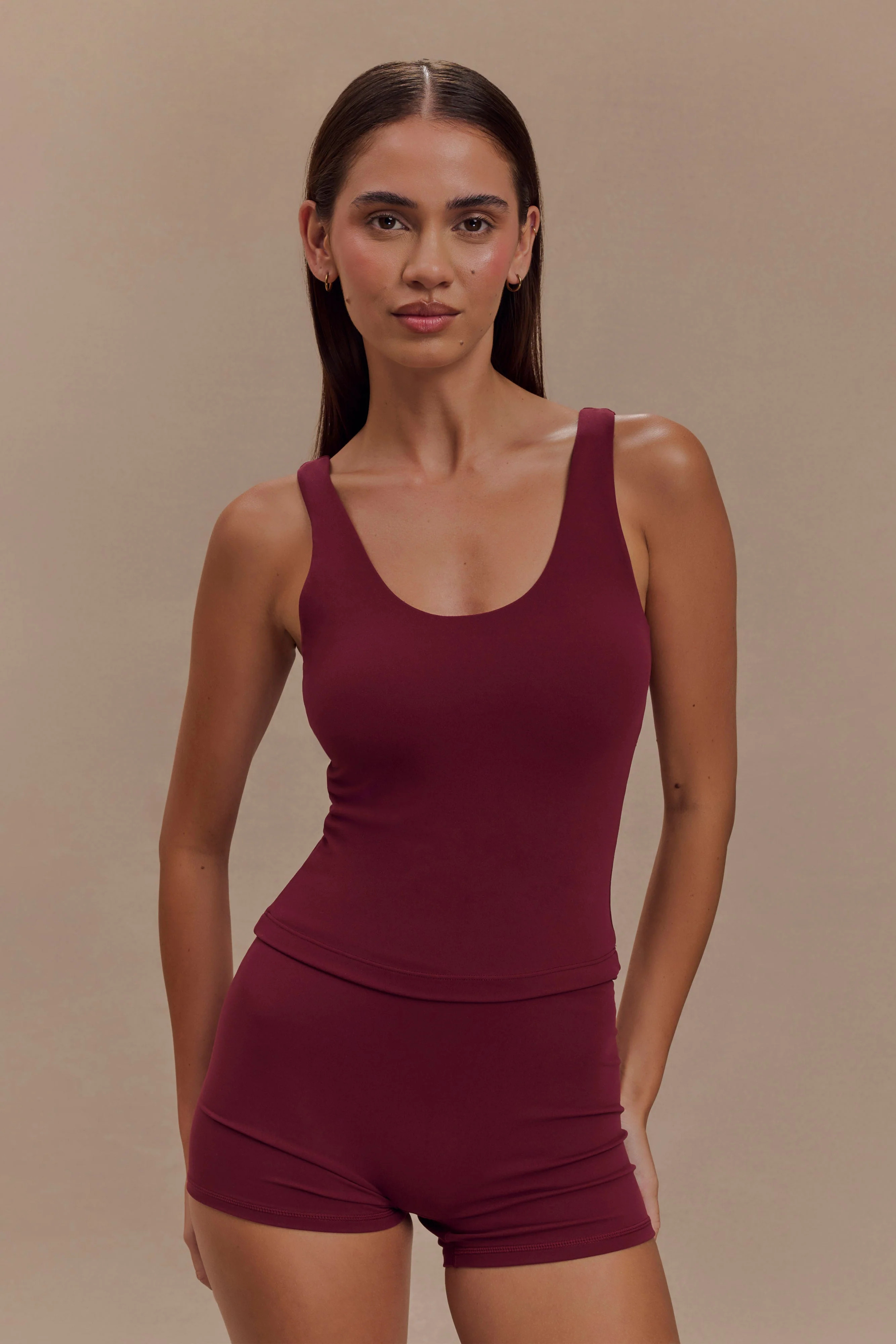 Alexandra Yoga Top - Burgundy | MESHKI US