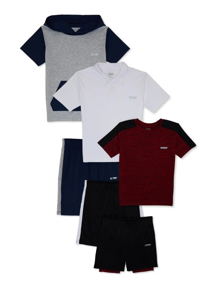 Hind Boy's Activewear T-Shirt and Shorts 6-Piece Set, Sizes 4-16 | Walmart (US)