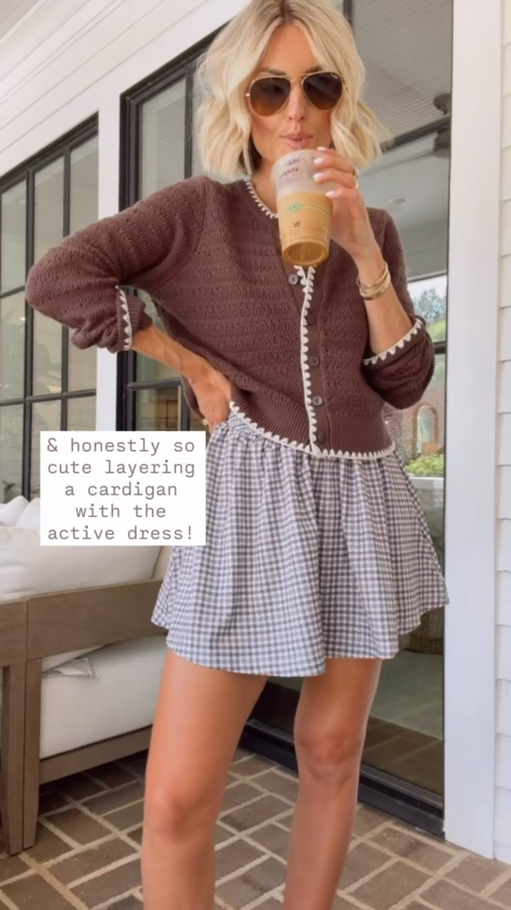 Love these layers together for cooler mornings! Wearing S.

Loverly Grey, Abercrombie, brown cardigan, active dress, athletic dress, activewear, athleisure 

 #LTKSeasonal #LTKootd #LTKActive