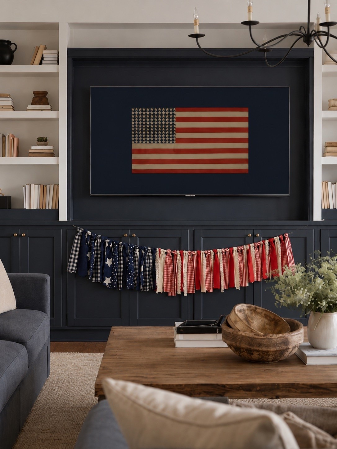 Love this flag banner from Amazon! 4th of July decor, Americana home decor, looks like Pottery Barn for less

#LTKHome