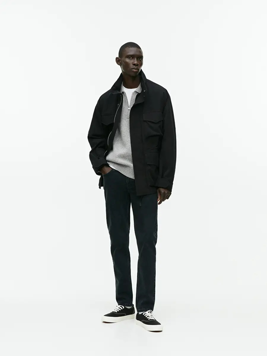 Knitted Wool Zip Polo Shirt | ARKET (US&UK)