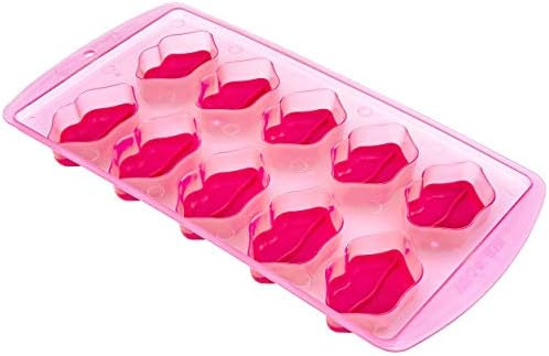 Fairly Odd Novelties Kisses Lips Shape 10 Ice Cube Tray Mold Pink Novelty Gag Gift, One Size | Amazon (US)