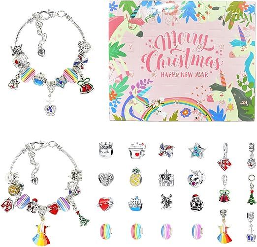 Advent Calendar 2021 for Girls, Christmas Countdown Calendar Jewelry Gift, Unicorn Cover DIY Xmas... | Amazon (US)
