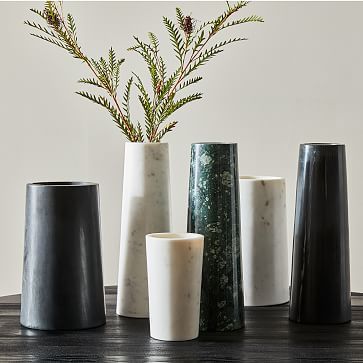 Foundations Marble Cylinder Vases | West Elm (US)