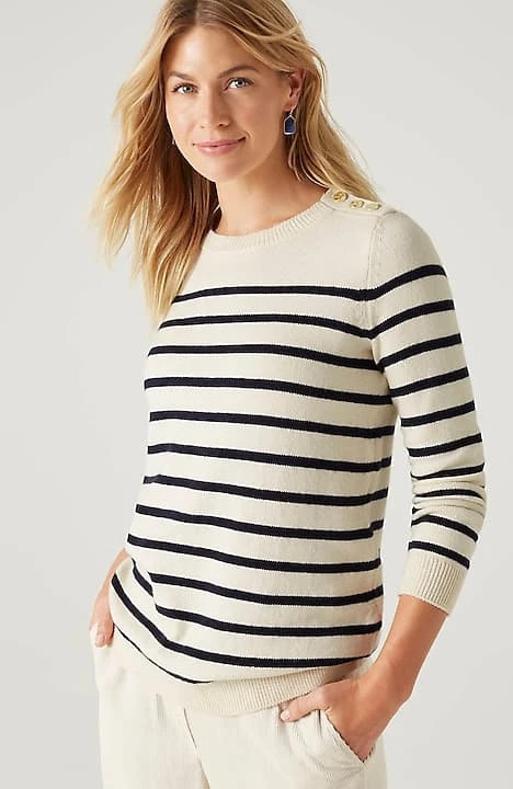 Buttoned-Shoulder Pullover Sweater | J. Jill