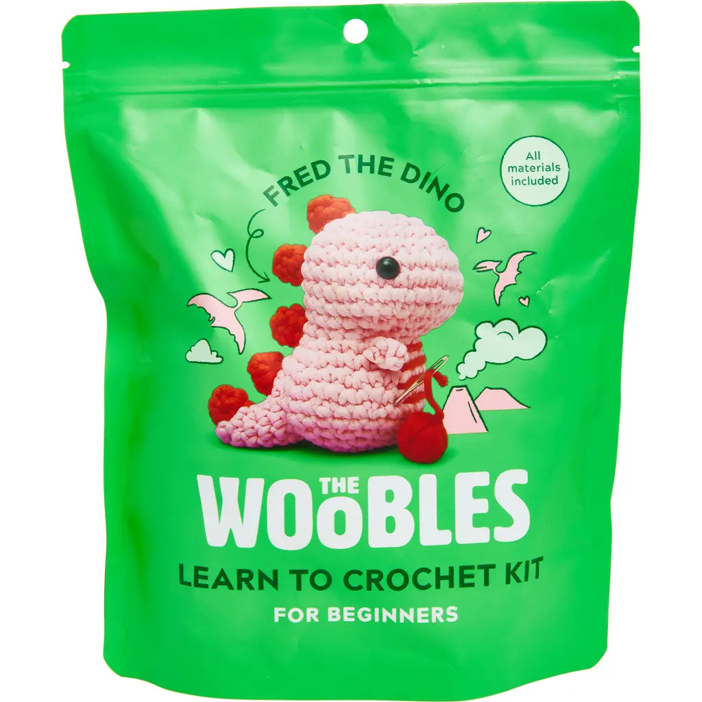 THE WOOBLES Fred the Dino Learn to Crochet Kit in Pink at Nordstrom | Nordstrom