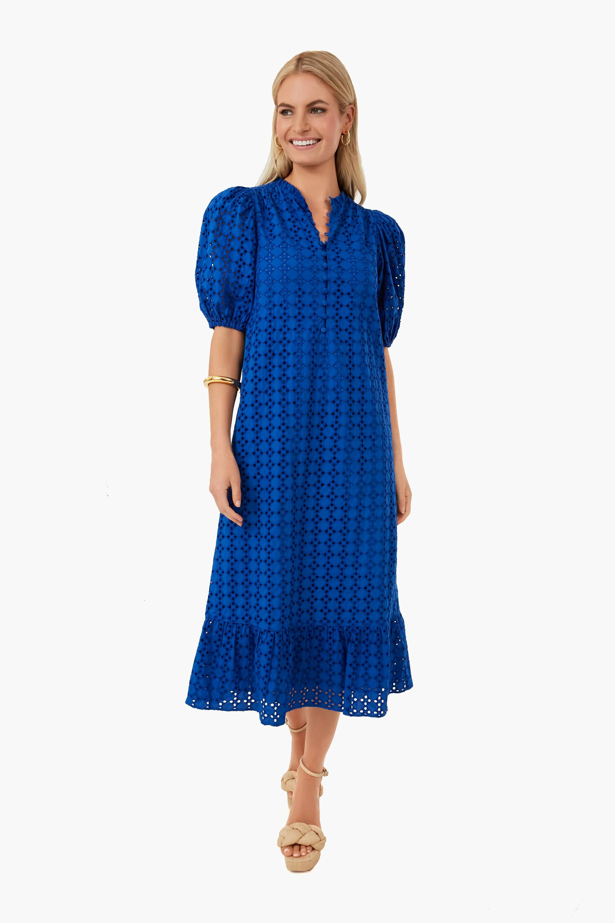 Green Eyelet Midi Tryall Dress | Tuckernuck (US)