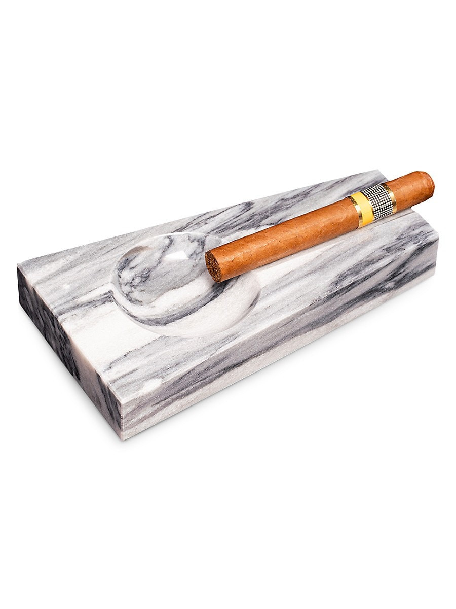 Bey-Berk Single Cigar Marble Ashtray - Grey | Saks Fifth Avenue OFF 5TH