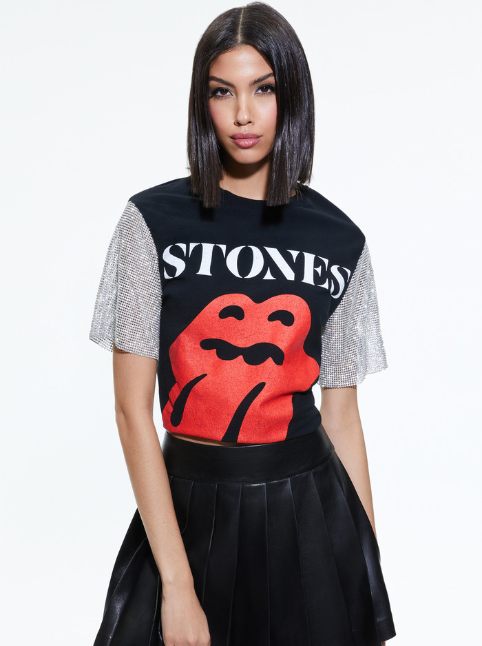 TARI CHAINMAIL SLEEVE TEE | Alice + Olivia