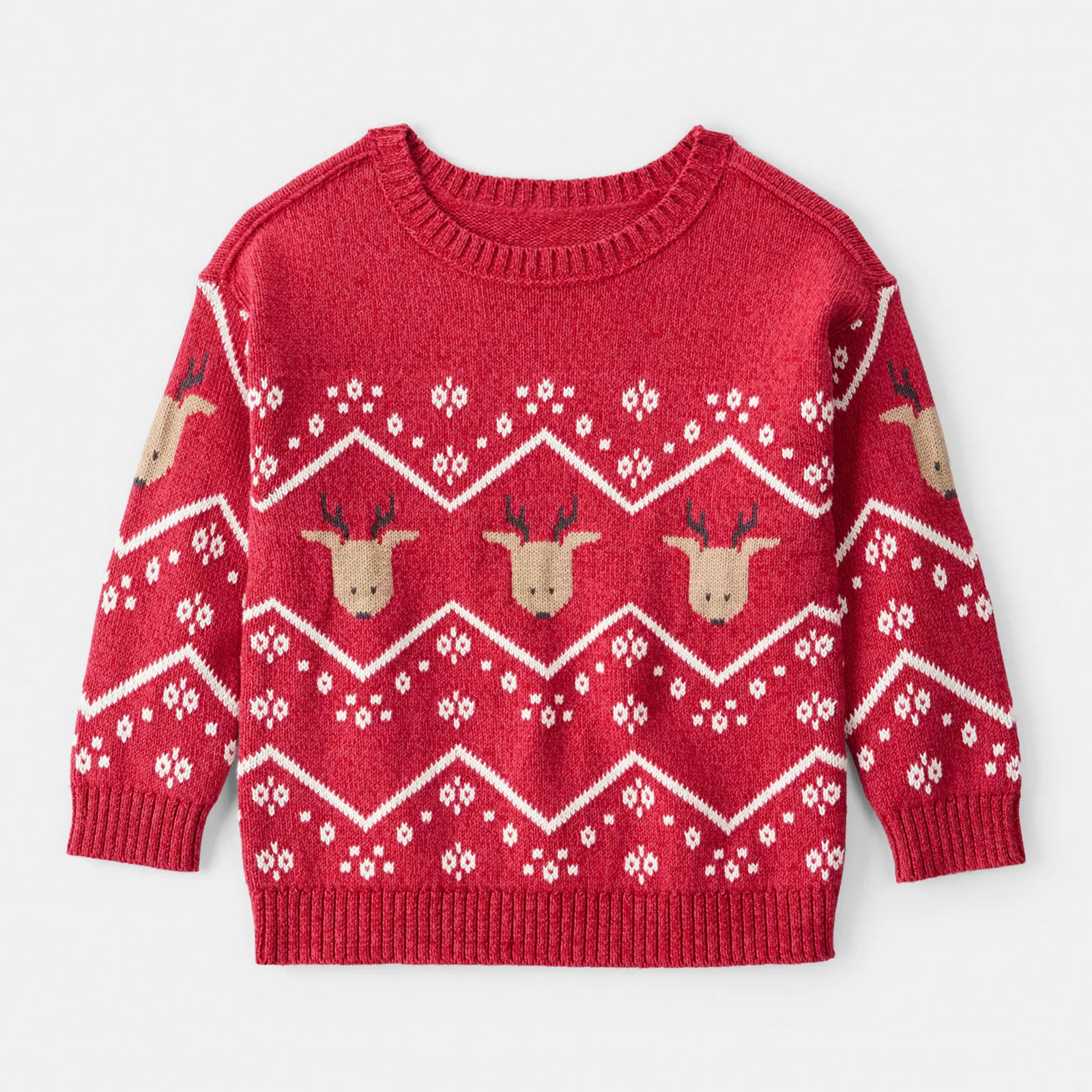 Toddler Boy Carter's Christmas Reindeer Fair Isle Long-Sleeve Sweater, Toddler Boy's, Size: 2T, Red | Kohl's