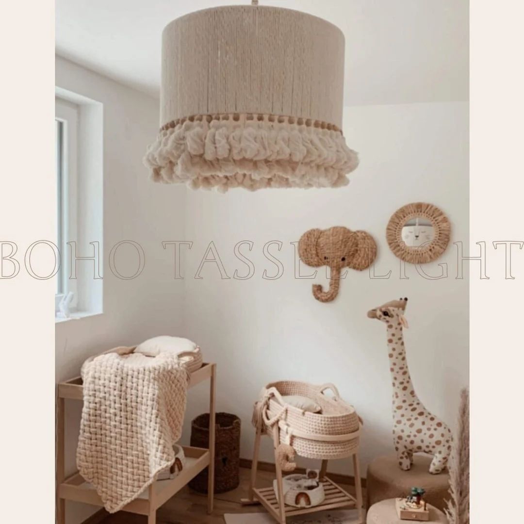 Boho Light - Tassel Chandelier - Macrame chandelier - Modern Lamp - Pendant Lamp Chandelier - Cha... | Etsy (US)
