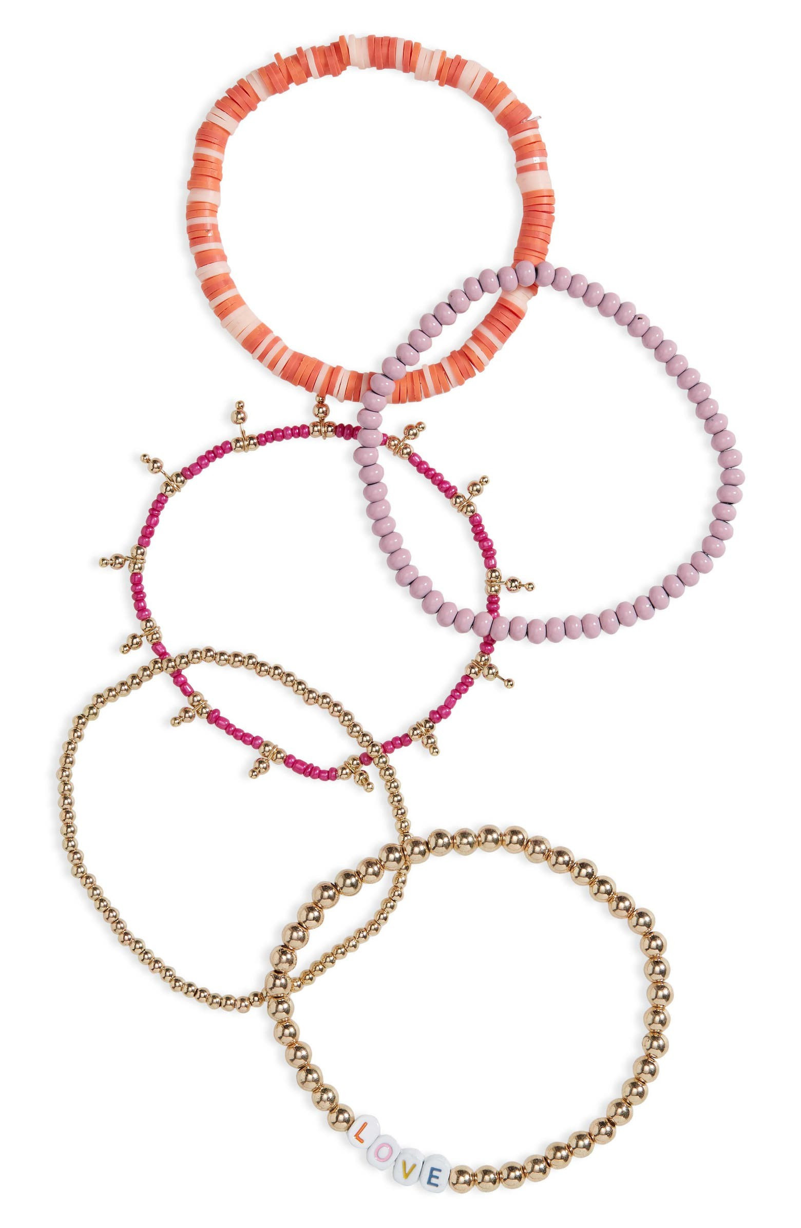 Set of 5 Beaded Stretch Bracelets | Nordstrom