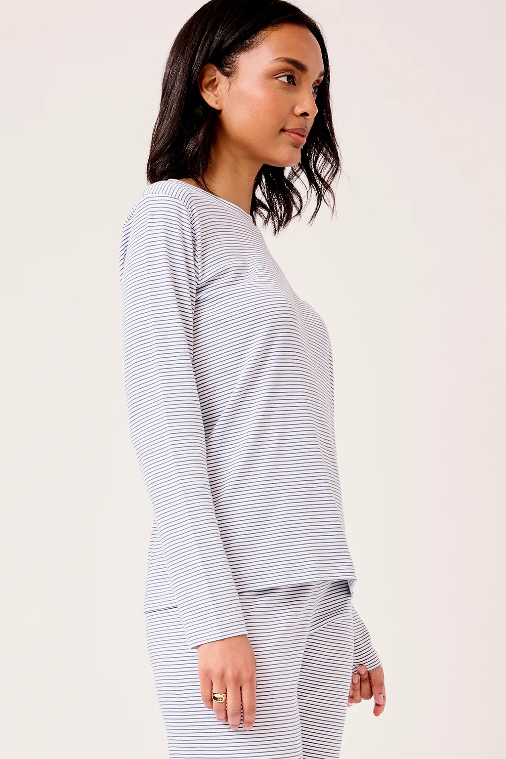 Pima Long-Long Weekend Set in Sky Floral | Lake Pajamas