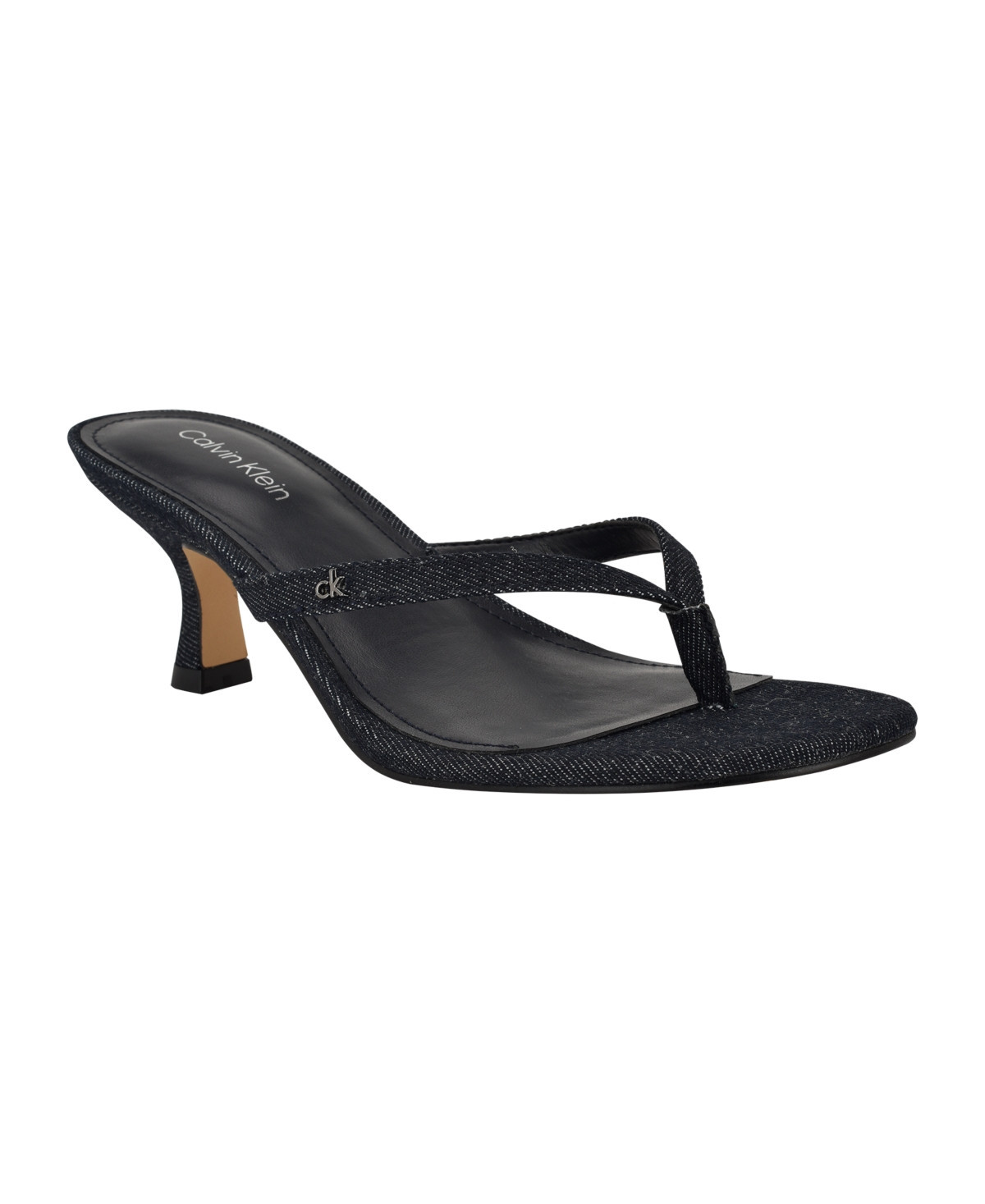 Calvin Klein Women's Opelle Tapered Kitten Heel Sandals - Dark Blue Denim | Macy's