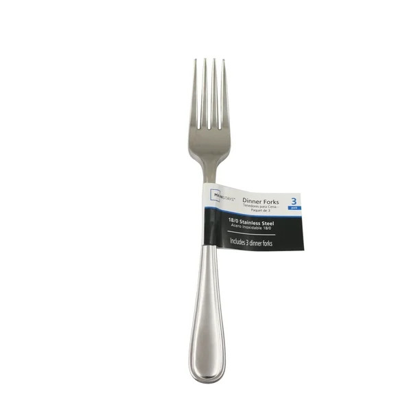 Mainstays Fleetline Stainless Steel Dinner Fork 3 Piece Set Silver | Walmart (US)