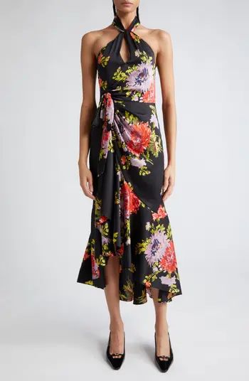 Josie Floral Print Halter High-Low Maxi Dress | Nordstrom
