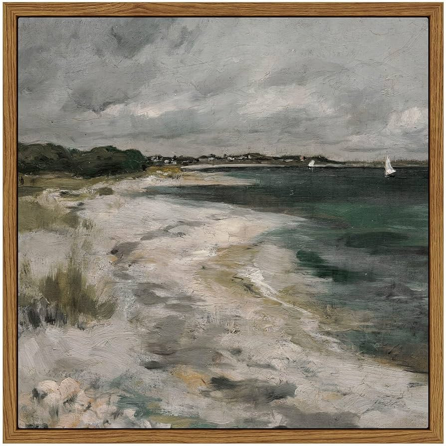 InSimSea Square Framed Canvas Scenery Wall Art Room Decor, 10x10in Classical Clouds Coastal Seasi... | Amazon (US)