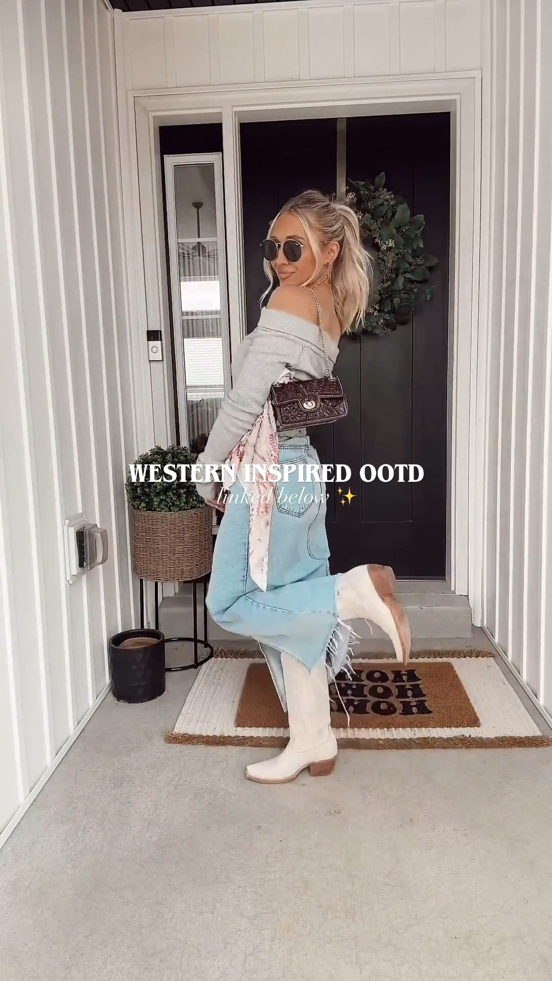 Affordable denim skirt from @amazon I get so many compliments on her! Loving this denim skirt + this top! Top is on sale! ✨🤠👢

Cowgirl, Cowgirl style, Cowgirl boots, costal Cowgirl, western style, western ootd, denim skirt, off the shoulder top, white cowgirl boots#LTKStyleTip

#LTKootd #LTKSeasonal #LTKHoliday