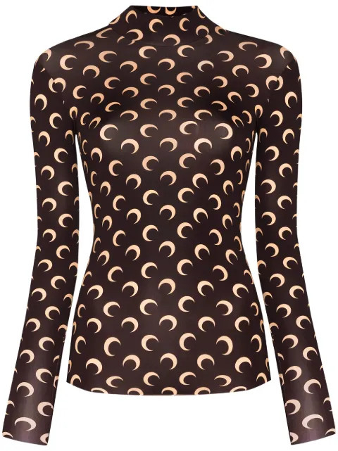 Crescent Moon print turtleneck top | Farfetch (US)