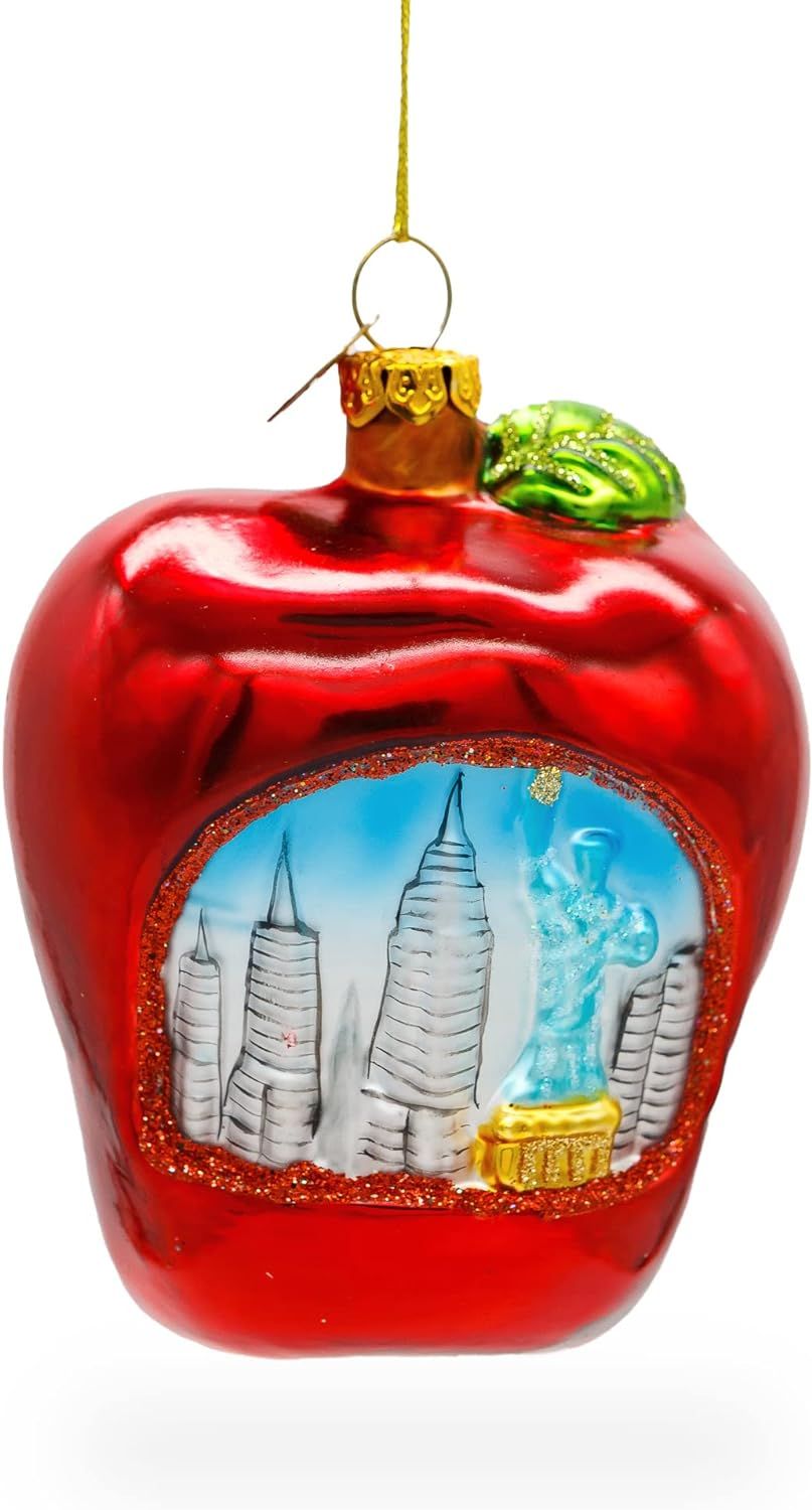 BestPysanky New York City Apple Glass Christmas Ornament | Amazon (US)
