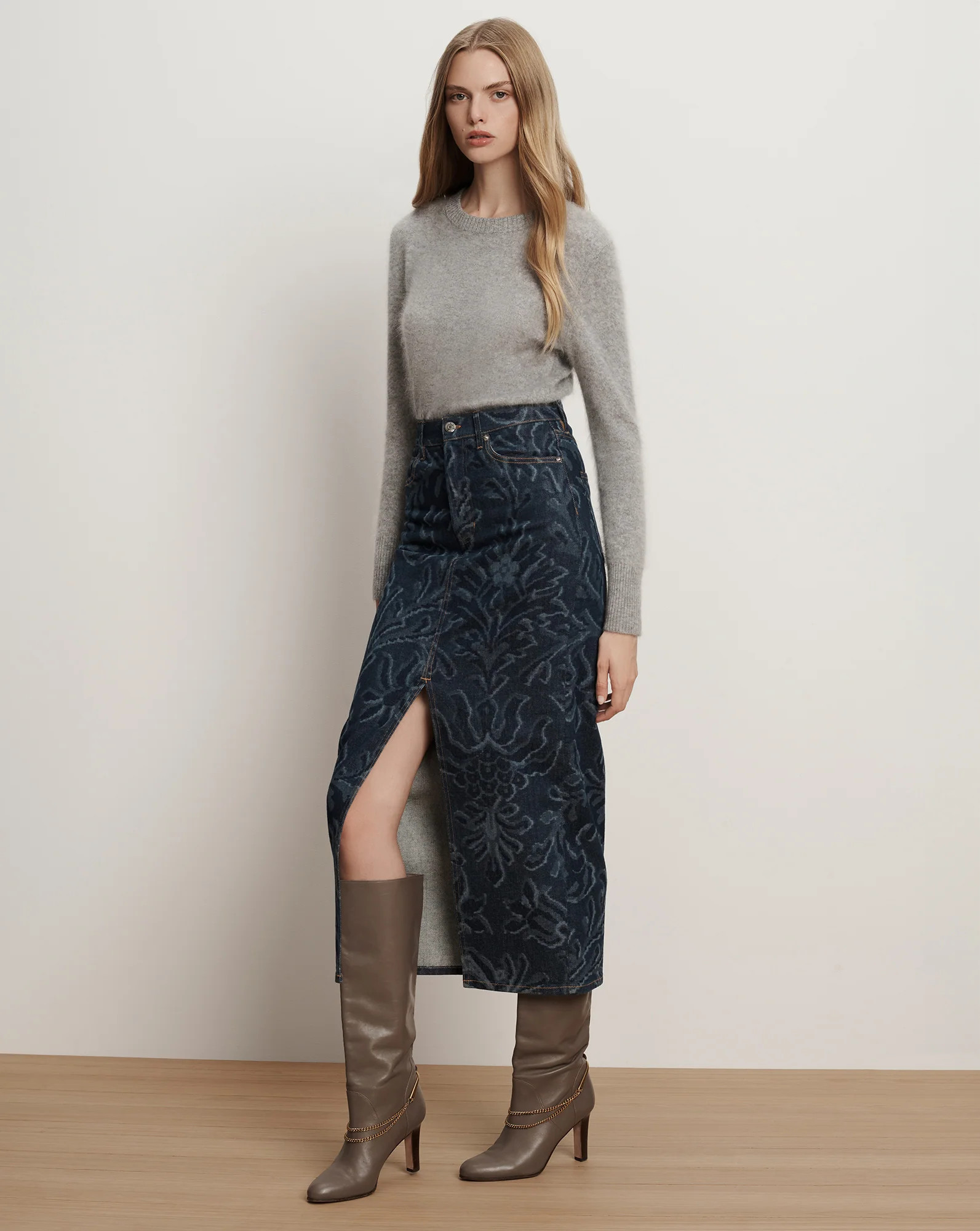 Devorah Denim Maxi Skirt | Veronica Beard