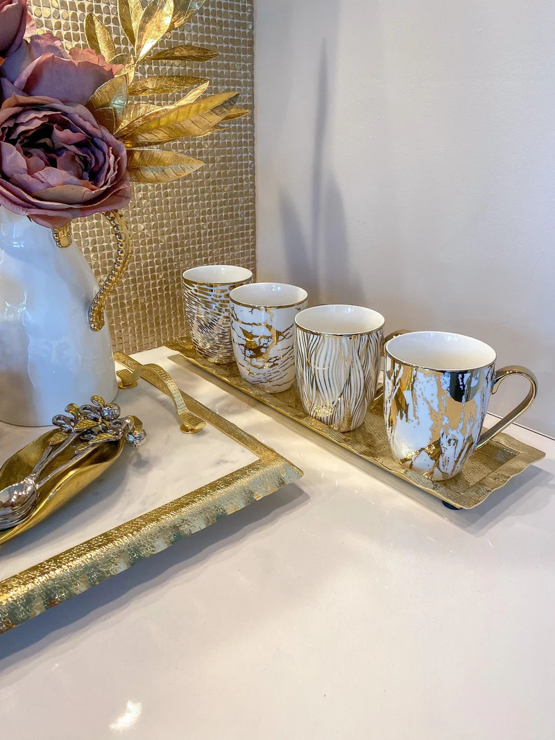 Textured Ruffle Mug Tray | Inspire Me! Home Decor
