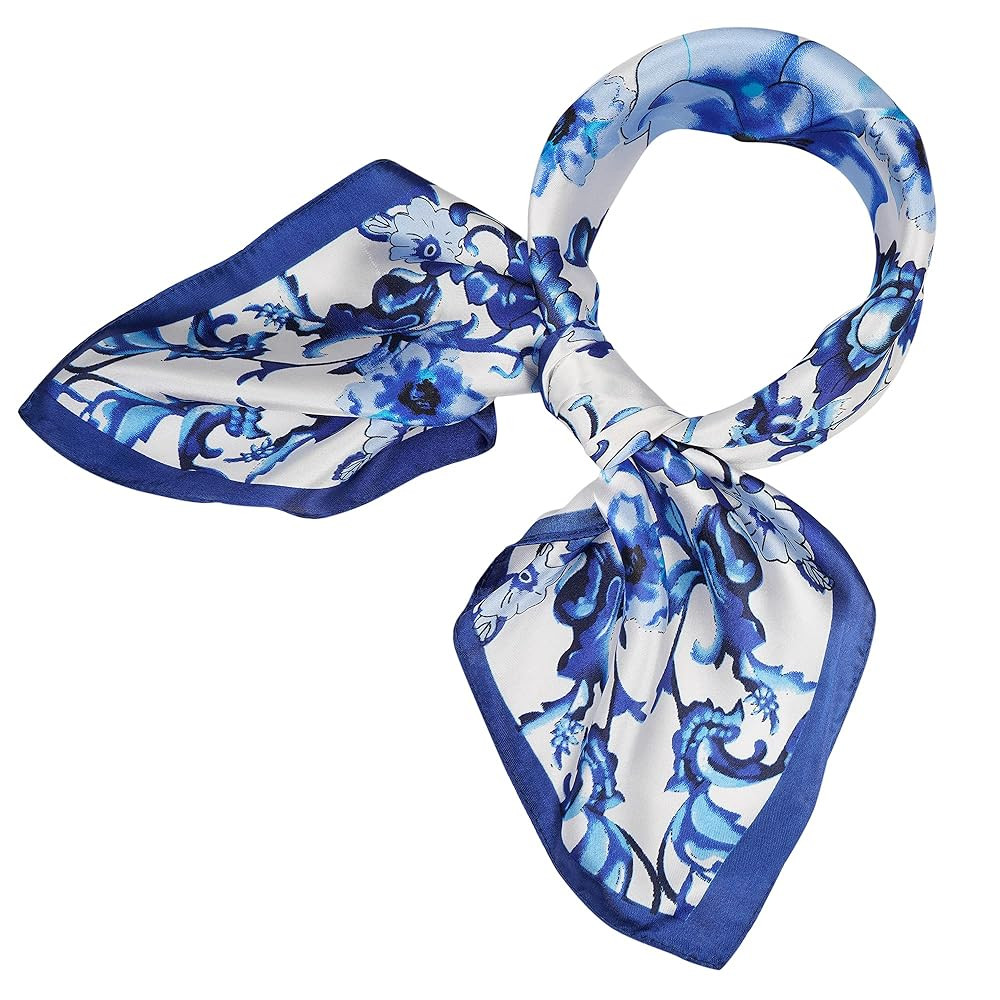 YOUR SMILE Silk Like Scarf Women’s Fashion Pattern Large Square Satin Headscarf Headdress 24''x... | Amazon (US)