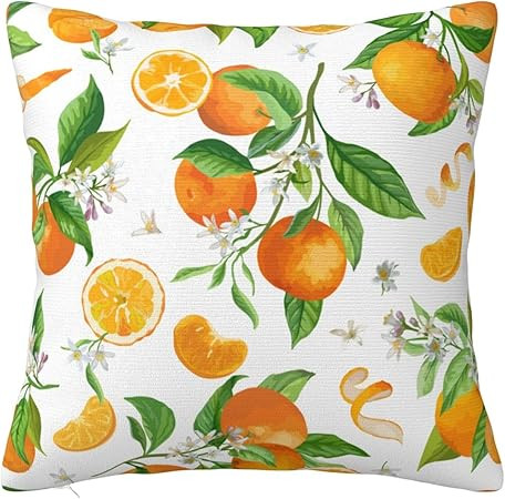 Tangerine Throw Pillow Covers 22x22 Pillow Cover with Zipper Throw Pillow Cases Double Sided Plus... | Amazon (US)