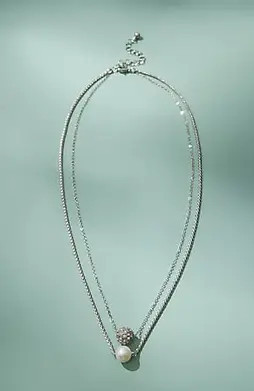 Pearl & pave Drop Necklace | J. Jill