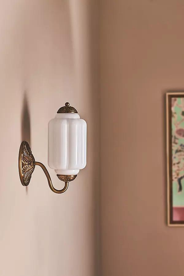 The Eloise Scallop Milk Glass Sconce Wall Light | Anthropologie (US)