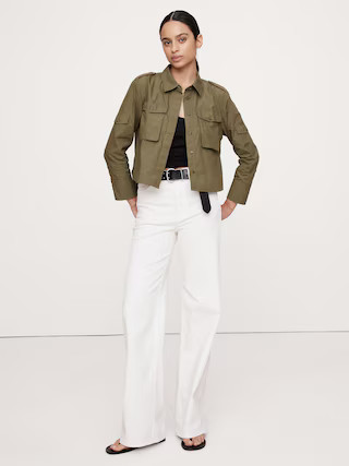 Relaxed Cotton Poplin Utility Shirt | Banana Republic (US)
