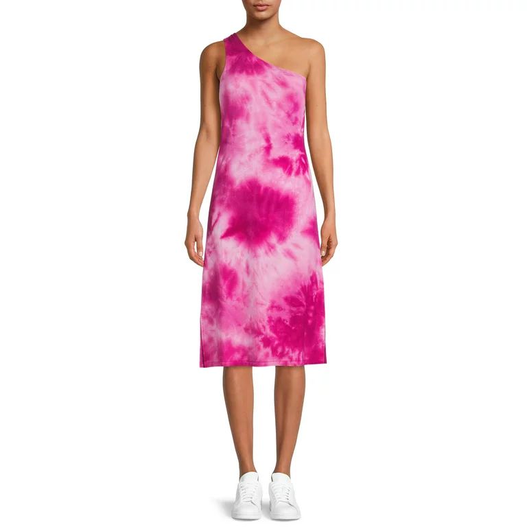 Time and Tru Women's One-Shoulder Tie-Dye Dress | Walmart (US)