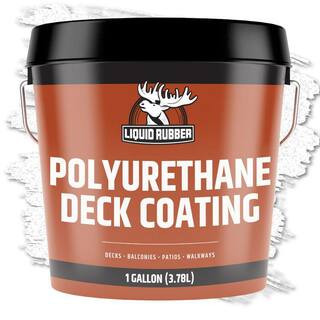 Polyurethane Deck Coating 1 Gal. 10x Stronger Sealant for Pool Decks, Patios, Porches – Textured White | The Home Depot
