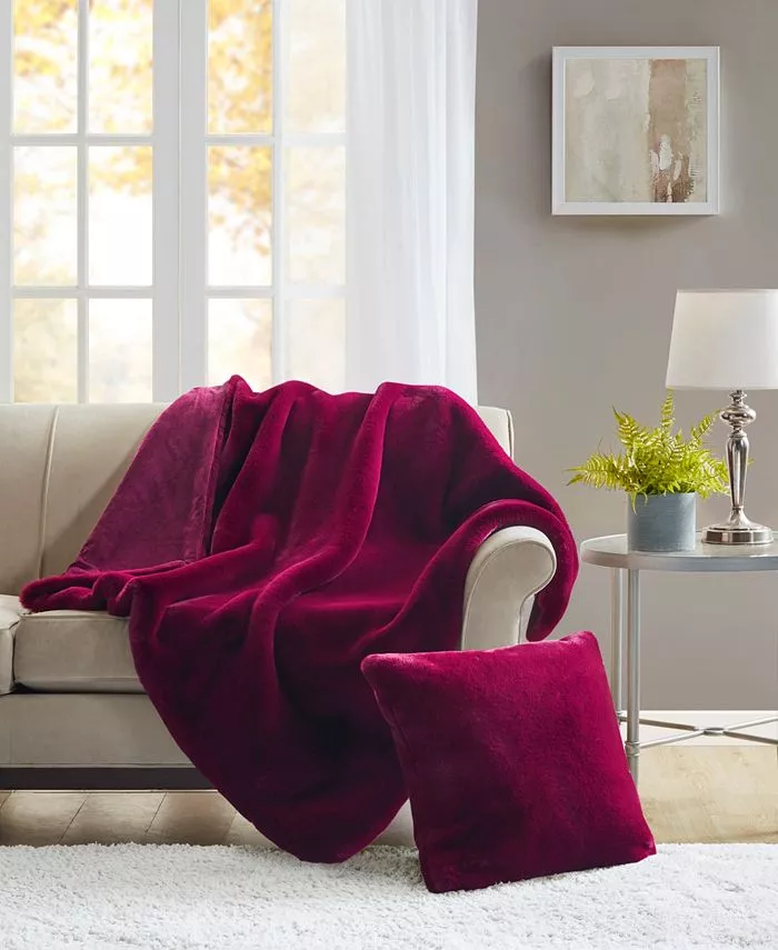 Martha stewart throw discount blanket faux fur