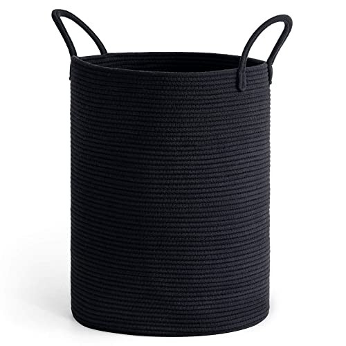 INDRESSME Large Woven Lundry Basket, Tall Rope Laundry Hamper for Clothes, Toys, Towels, Blanket Basket for Living Room,Black Laundry Bin,15 x 20 inches | Amazon (CA)