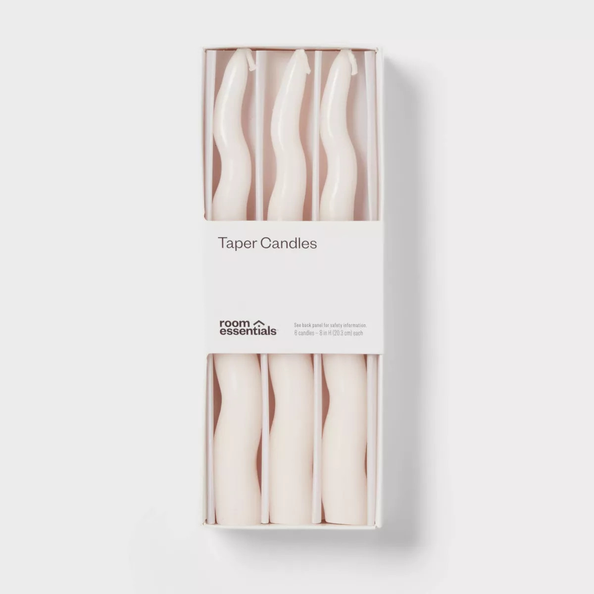 6pk Taper Candle Set White Wavy - Room Essentials™ | Target